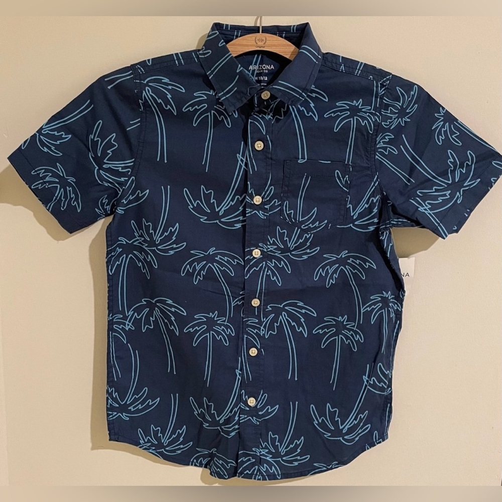 Arizona Jean CO Palm Tree printed Shirt size 10-12